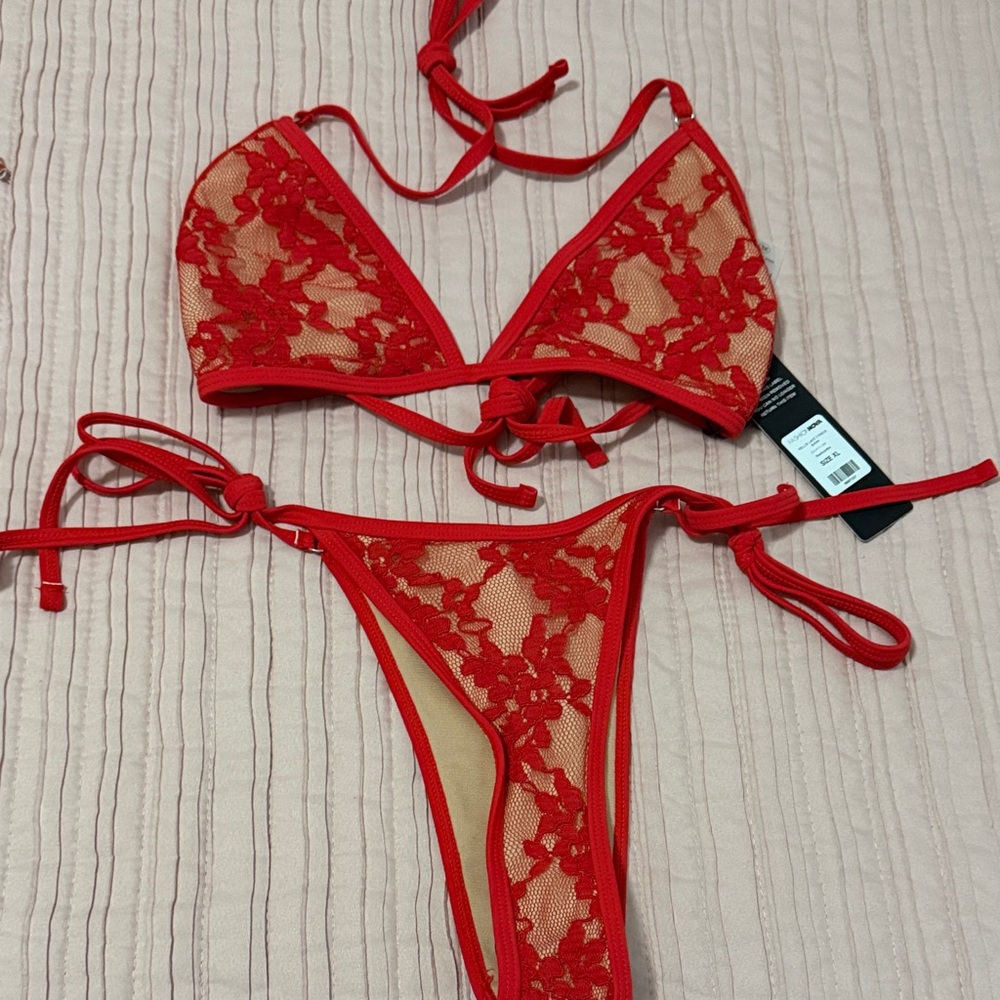 Fashion Nova Red Lace Bikini
